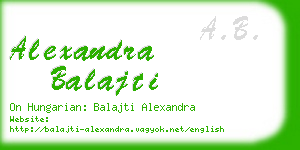 alexandra balajti business card